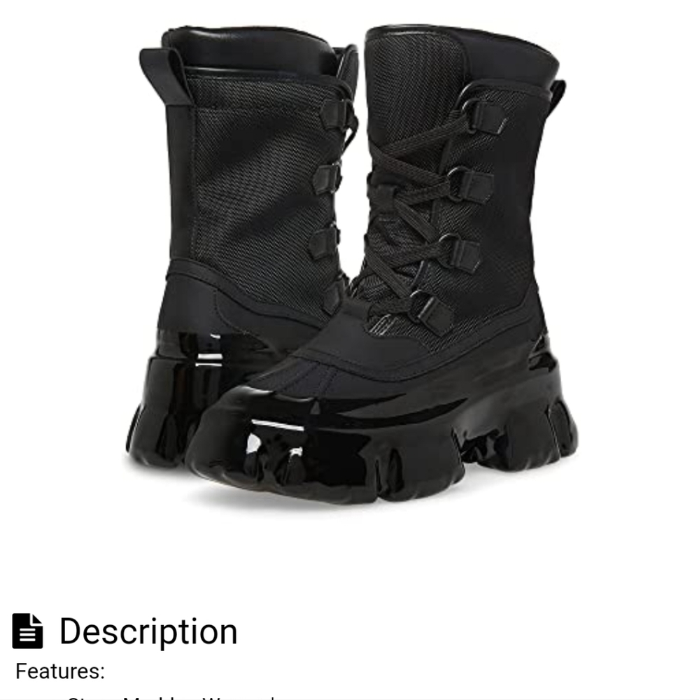 Steve madden trench boots black 7.5 nwob - Picture 3 of 4